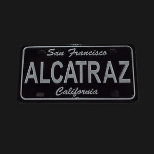 Alcatraz San Francisco CA. Mini license plate shape magnet 1.5" x 3".