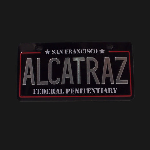 Alcatraz Federal Penitentiary Mini license plate shape magnet. 1.5" Height x 3" Width