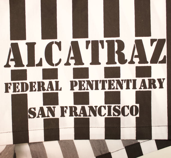 Close up of the "Alcatraz Federal Penitentiary San Francisco" Logo