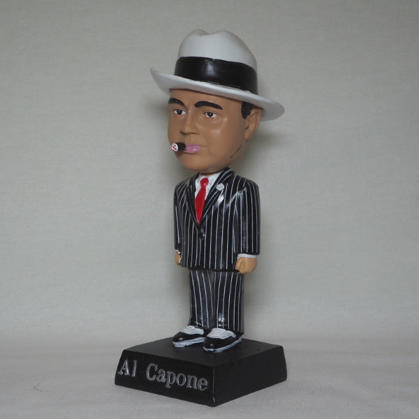 Al Capone Bobble Head, Al Capone figure wearing a pinstripe suit and white fedora