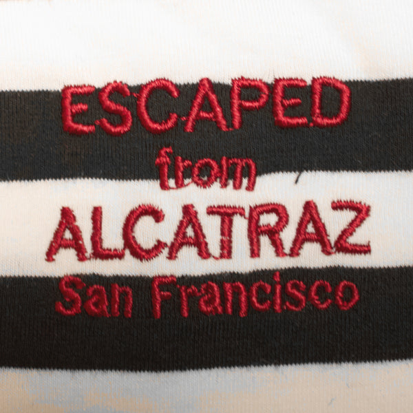  Close up of embroidered "Escaped from Alcatraz San Francisco" Logo