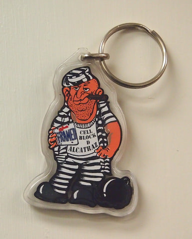 Plastic Key Chain with a cartoon prisoner 