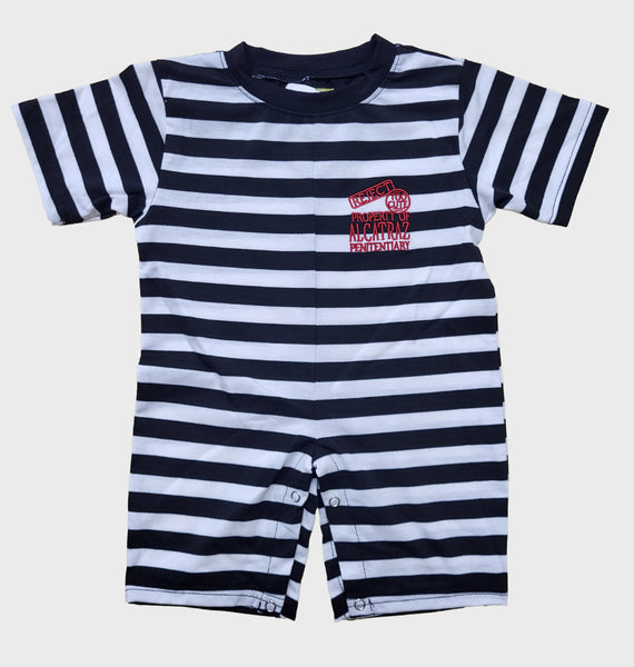 Alcatraz  Black & White Baby Overalls