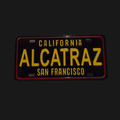 Alcatraz San Francisco CA. Mini license plate shape magnet, 1.5" x 3".