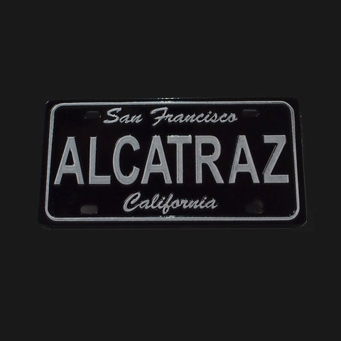 Alcatraz San Francisco CA. Mini license plate shape magnet 1.5" x 3".