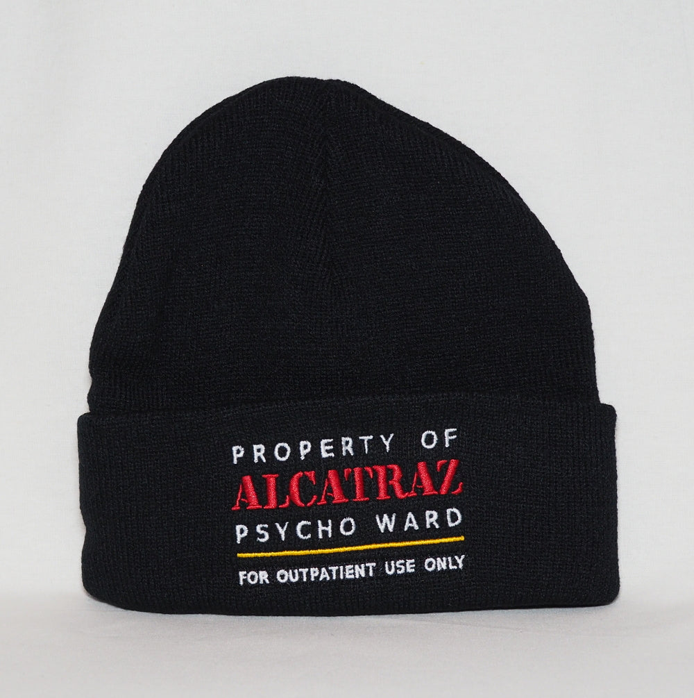 Black Alcatraz Beanie, Property of Alcatraz Psyco Ward, 