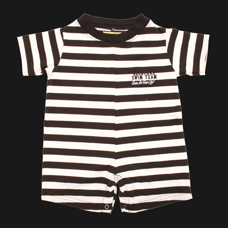Alcatraz  Black & White Baby Overalls