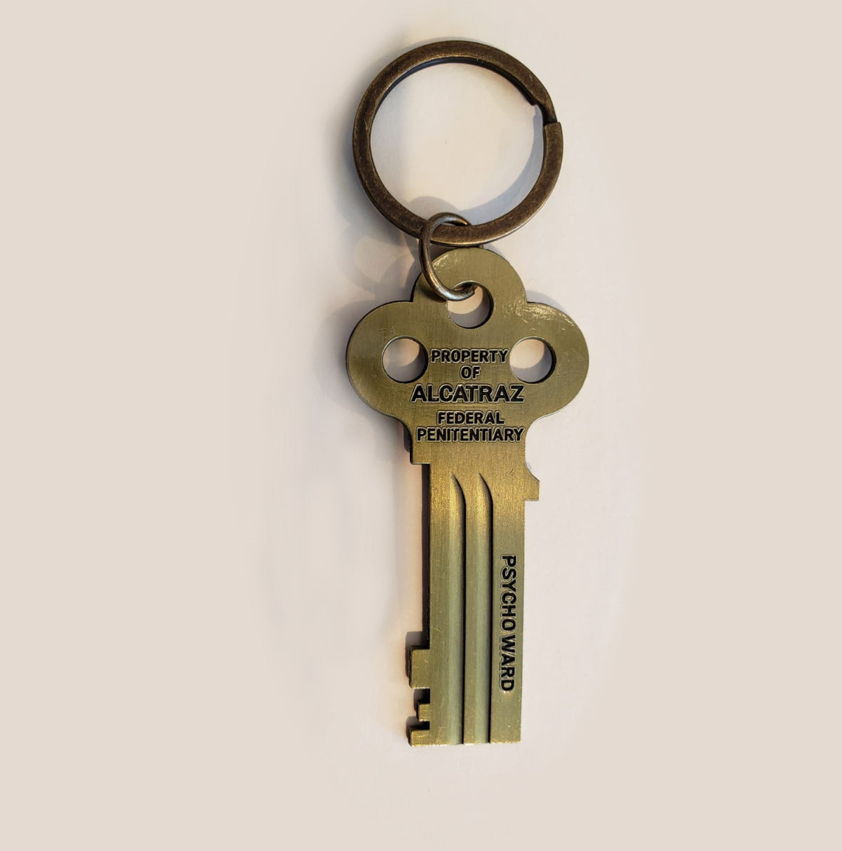 Alcatraz Cell House Key Chain, Brass Finish Property of Alcatraz Federal Penitentiary