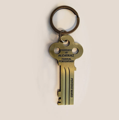 Alcatraz Cell House Key Chain, Brass Finish Property of Alcatraz Federal Penitentiary