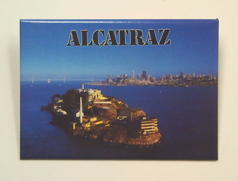 Rectangular Magnet with photo of Alcatraz Island. 2.5" x 3.5"
